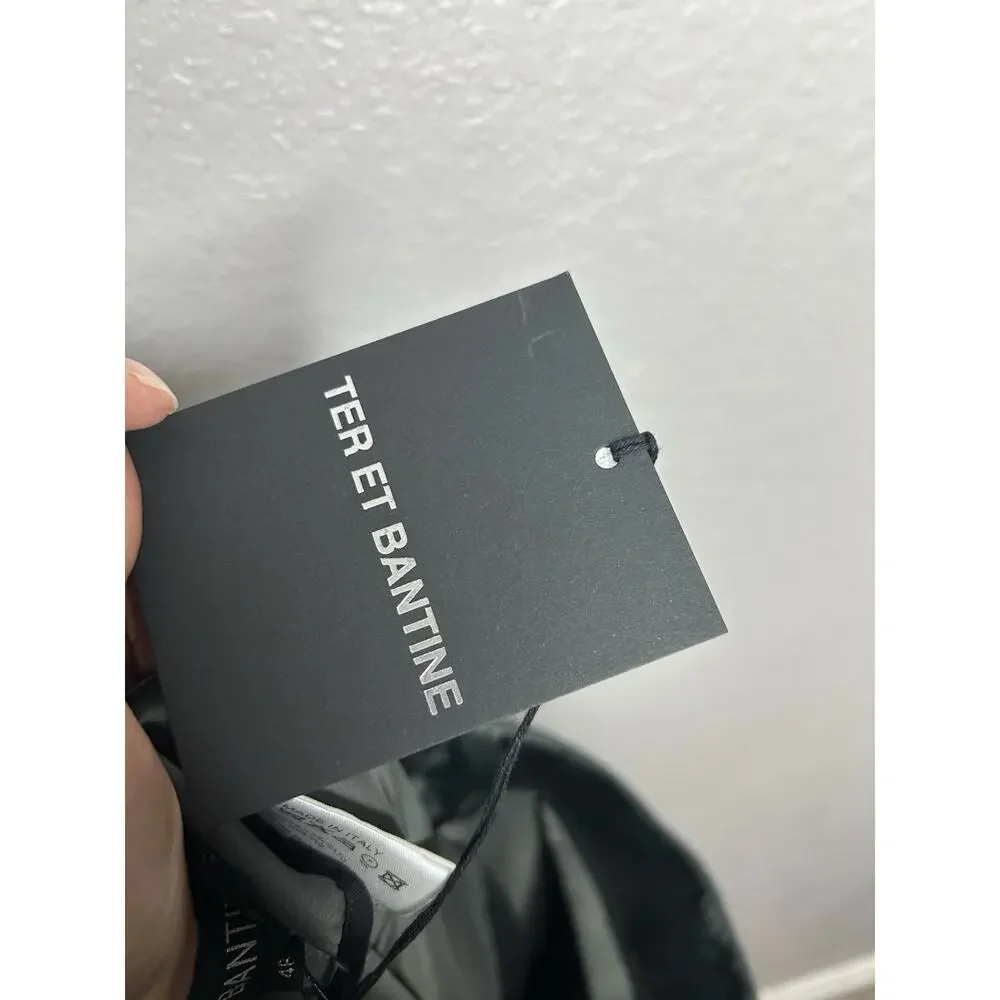 Ter Eat Bantine Gray A Line Skirt Zip Pockets Italian Size 46 US 10 New Designer - Picture 13 of 13